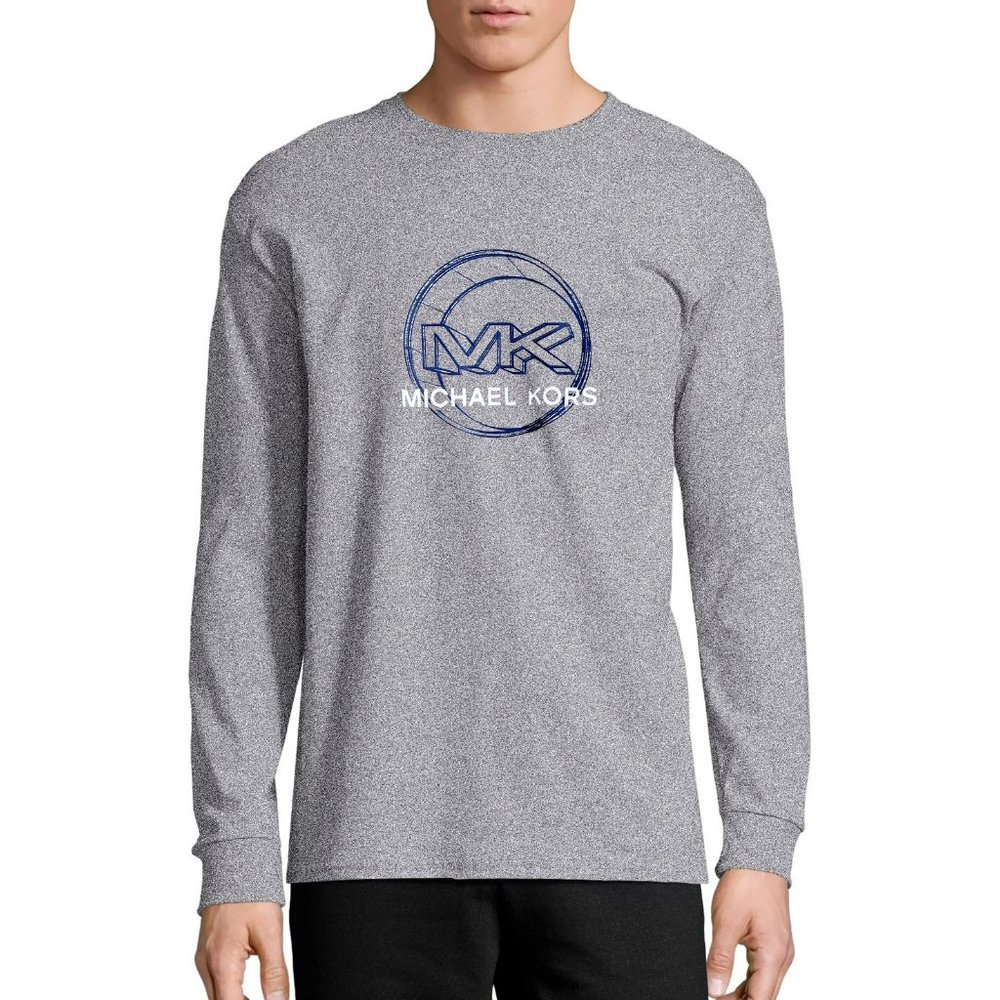 NEW! Michael Kors Double LOGO Grey Pull Over Sweatshirt Top- Size M